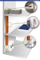 Preview: Wäscheschacht Tür weiß 400 x 400mm / Stutzen DN 300mm